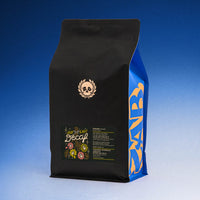 Sac de café décaféiné Colombie Buesaco 808 g, étiquette Zab